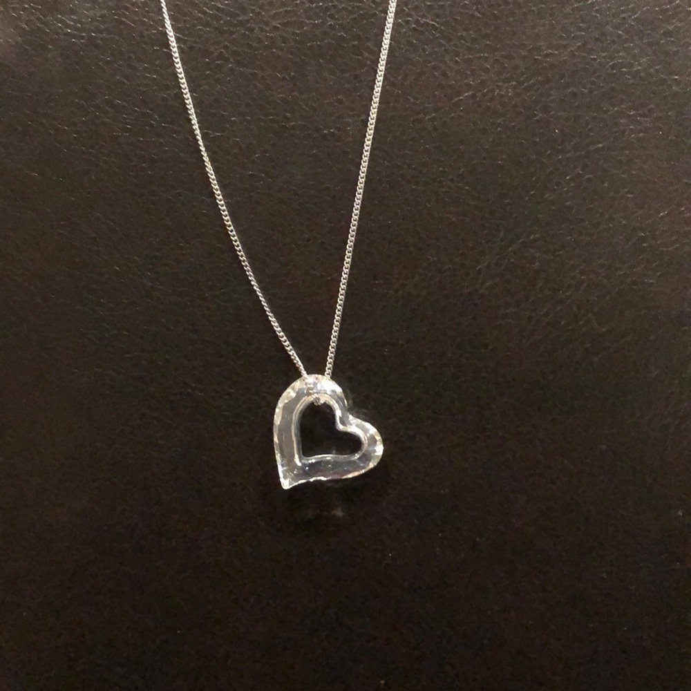 Swarovski clear tilted heart necklace